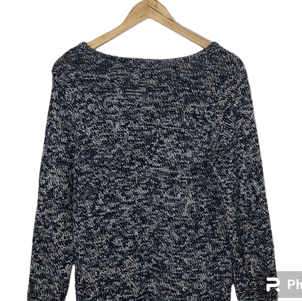 Rag & Bone Blue Chunky Knit Marled Wool Cashmere Blend Sweater Women's Size L - Picture 9 of 16